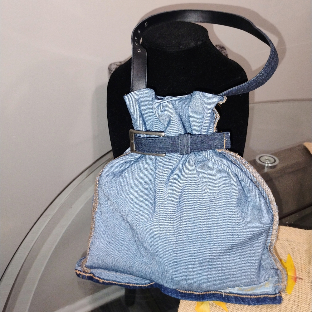 Chic Black And Blue Patchwork Shoulder Bag - image 2